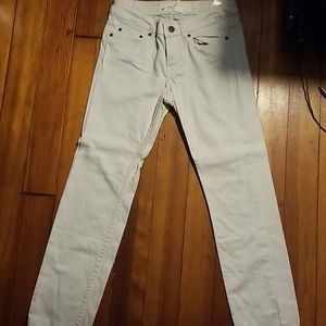 Eggshell colored denim skinny pants